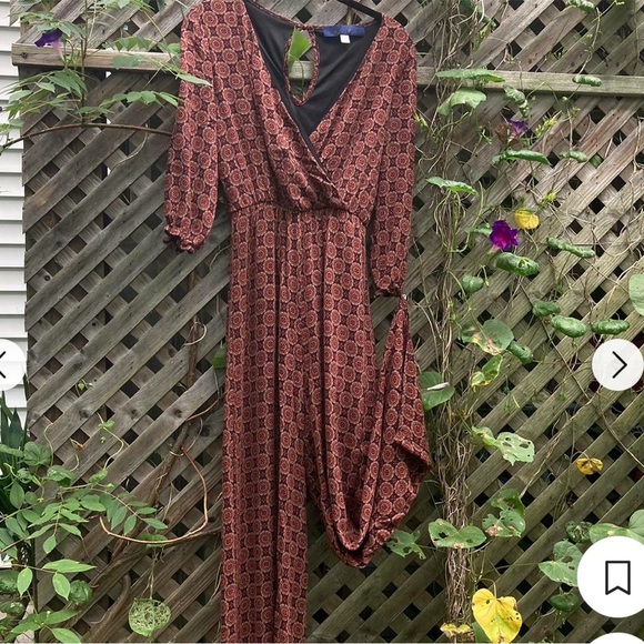 Vintage Inspired Mandala Print Bohemian Long Sleeved Jumpsuit - Picture 1 of 6